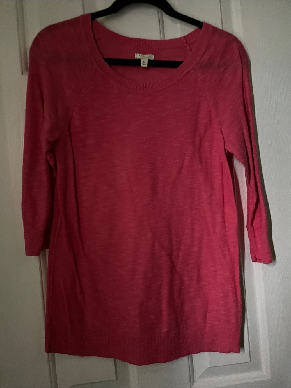 Sonoma Coral Orange Scoop-Neck Long Sleeve Knit Top